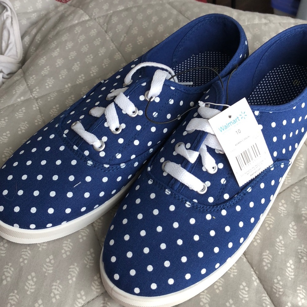 Blue polkadot shoes